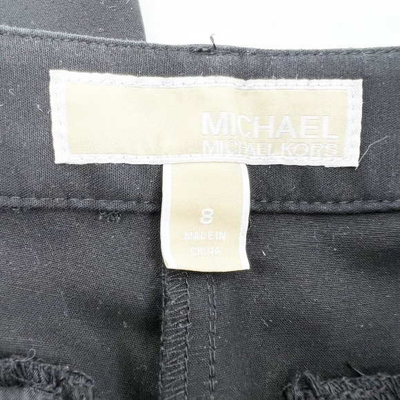 MICHAEL MICHAEL KORS Black Zip Pocket Flat Front Ankle Pants Women Size 8 - Picture 3 of 4